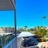 Sunny coastal waterfront view