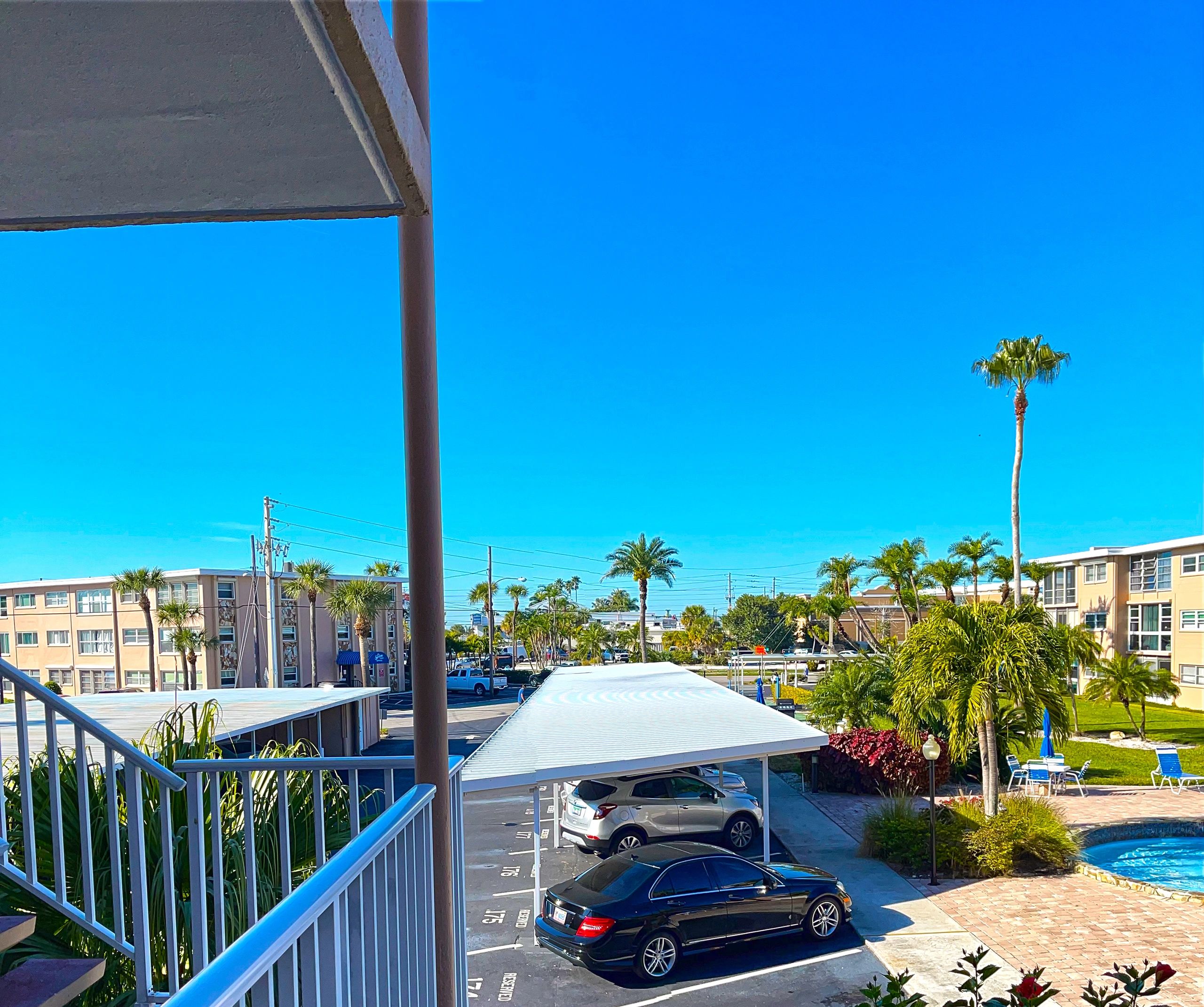 Beachside community with coastal buildings