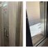 Bathroom with shower enclosure before and after renovation