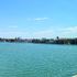 Serene turquoise-blue waterfront