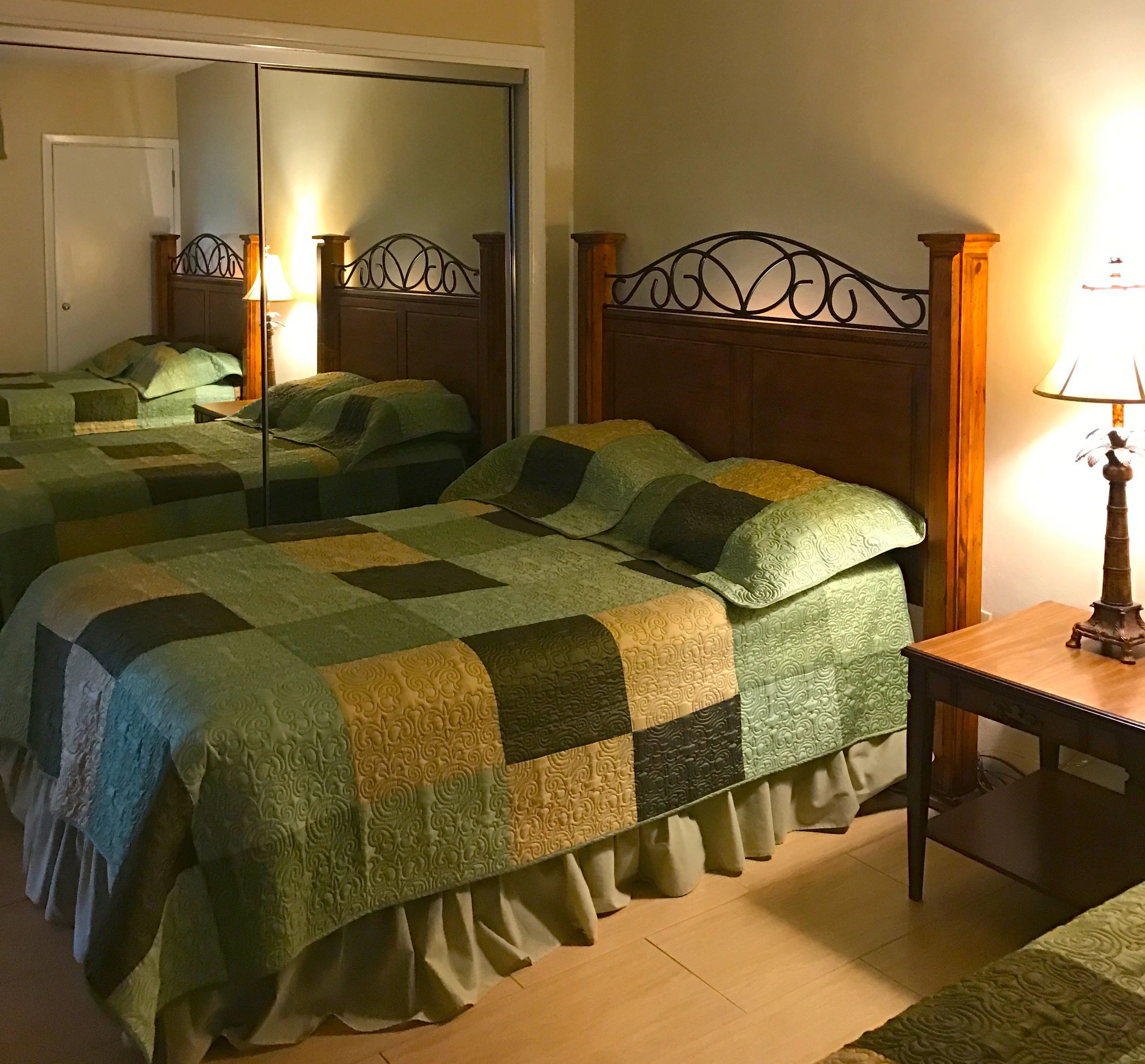 Well-lit bedroom interior